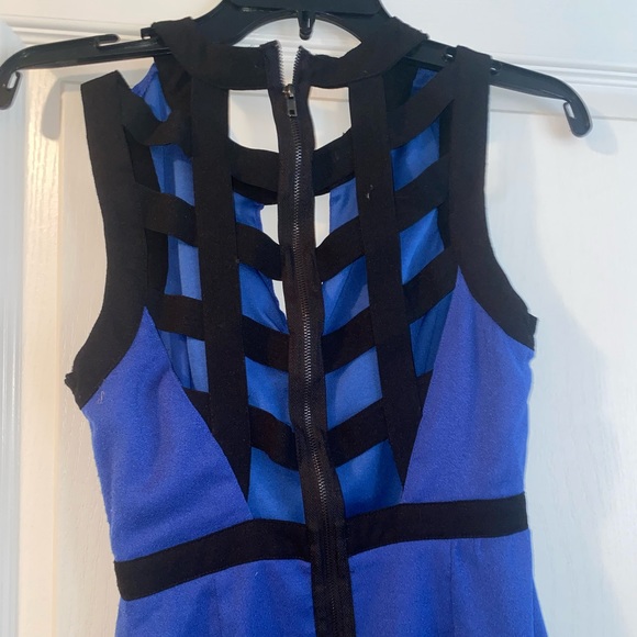 Navy Blue and Black Party Dress - Picture 2 of 6